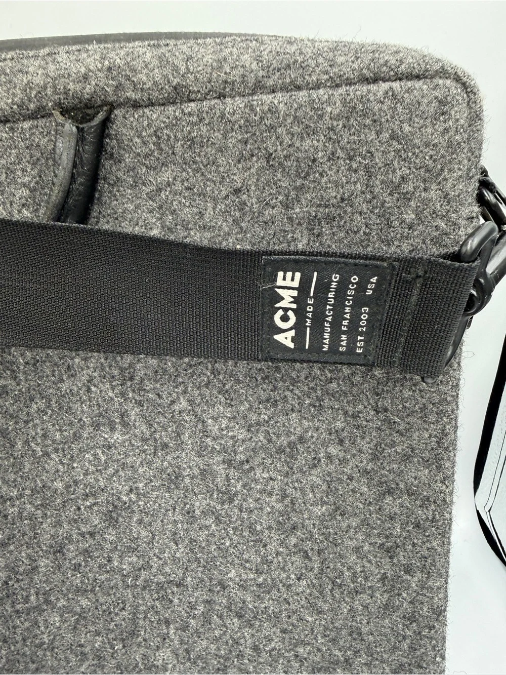 ACME Charcoal Felt Laptop Brief with Adjustable Strap